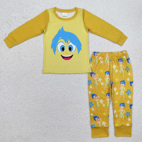 GLP2240 baby Girl yellow cartoon pajamas