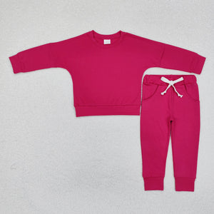 GLP2248 Girl clothes rose winter pajamas set