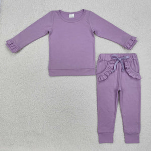 GLP2260 baby Girls pure purple pajamas