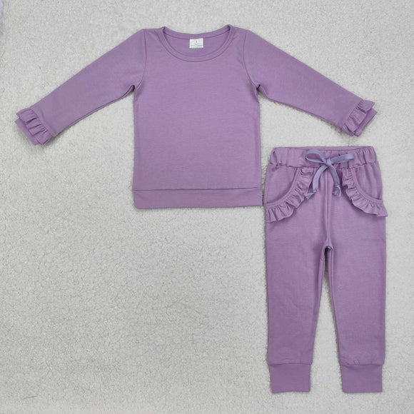 GLP2260 baby Girls pure purple pajamas