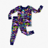 Pre-order GLP2268 baby Girls cartoon moster pajamas ( Deadline Dec.12 )