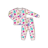 Pre-order GLP2273 baby Girls Valentine's Day bow pajamas （Deadline Dec.15）