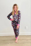 Pre-order GLP2274 baby Girls Valentine's Day black pajamas（Deadline Dec.15）