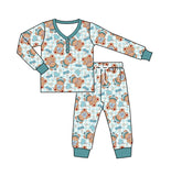 Pre-order GLP2283 adult women Valentine's Day cartoon bear blue pajamas（Deadline Dec.18）