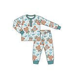 Pre-order GLP2285 baby Girl Valentine's Day blue pajamas ( Deadline Dec.18 )