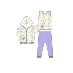 Pre-order GLP2311 baby Girls purple bow outfits  ( Deadline Dec.29 )