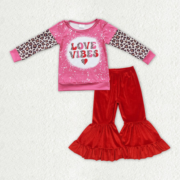 GLP2331- valentine's outfits long sleeve love vibes girls red outfits