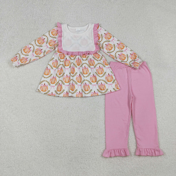 GLP2427 baby Girls Halloween  pumpkin pink outfits
