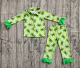 Pre-order GLP2581 baby Girls green bow Furry pajamas
