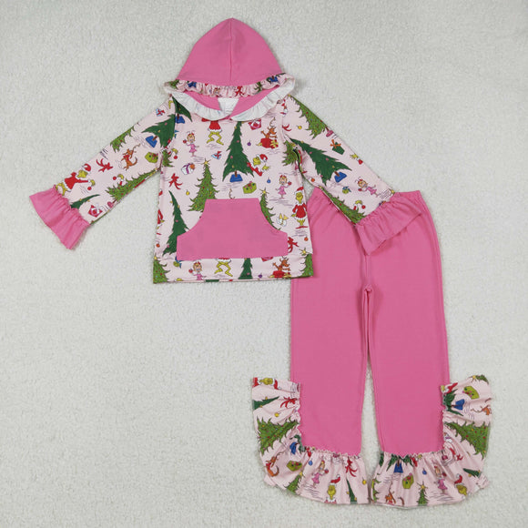 GLP2709 baby girls Christmas tree pink outfits 12/18M-7/8T