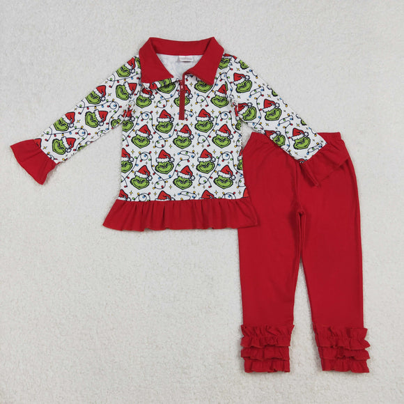 GLP2714  toddler girl clothes cartoon girl christmas winter set