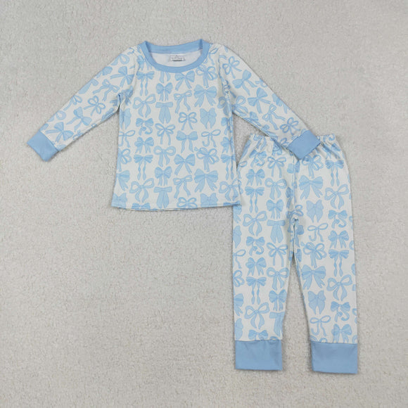 GLP2724 toddler girl clothes bows girl winter pajamas set