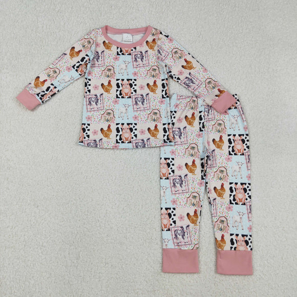 GLP2805 baby girls form pig chicken pajamas