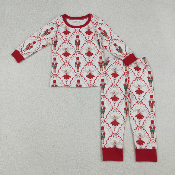 GLP2808 baby girls Christmas Soldier red pajamas