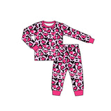 Pre-order GLP2825 baby girls leopard rose long sleeve pajamas