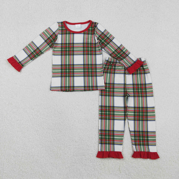 GLP2829 Christmas baby girls checkered pajamas