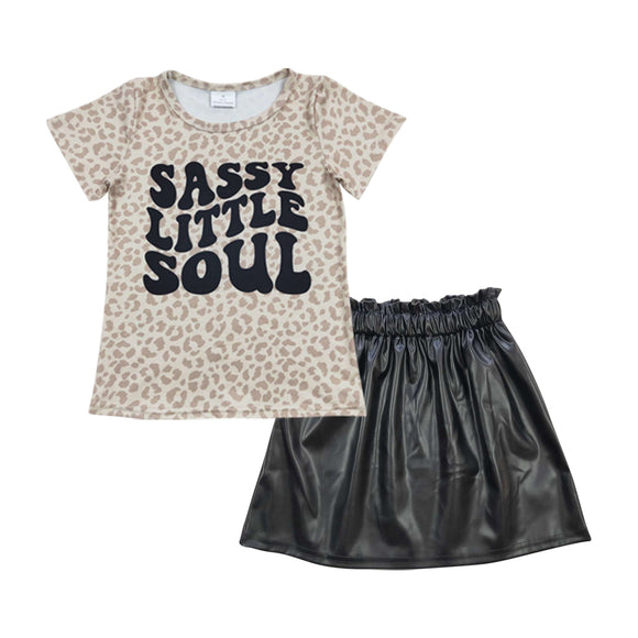 sassy little soul top +Black leather skirt  outfits