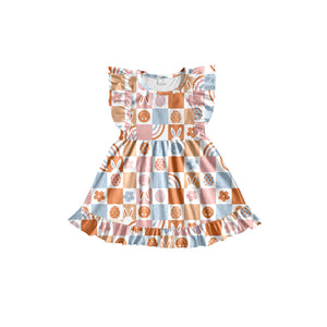 GSD0515--pre order Easter bunny & smile short sleeve dress