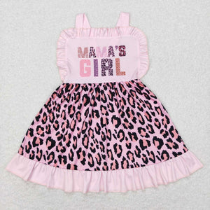 Sibling matching  mama's girls pink leopard clothing