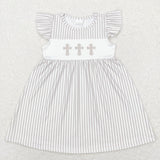 Matching Easter Embroidered cross kids clothing