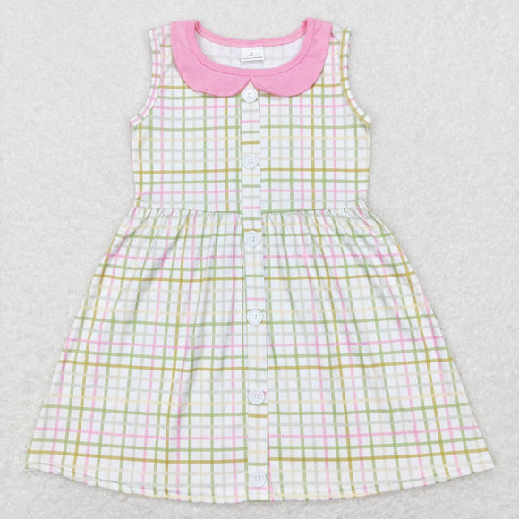GSD0581--pre order plaid pink girls dress