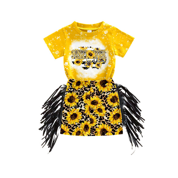 GSD0606--pre order summer sunflower yellow girls clothing