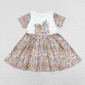 GSD0623--Sewant mushrooms cartoon dog girls dress