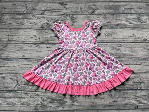 GSD0759--pre order flower boots hat short sleeve girls dress