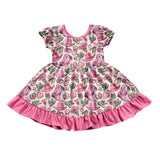 GSD0759--pre order flower boots hat short sleeve girls dress