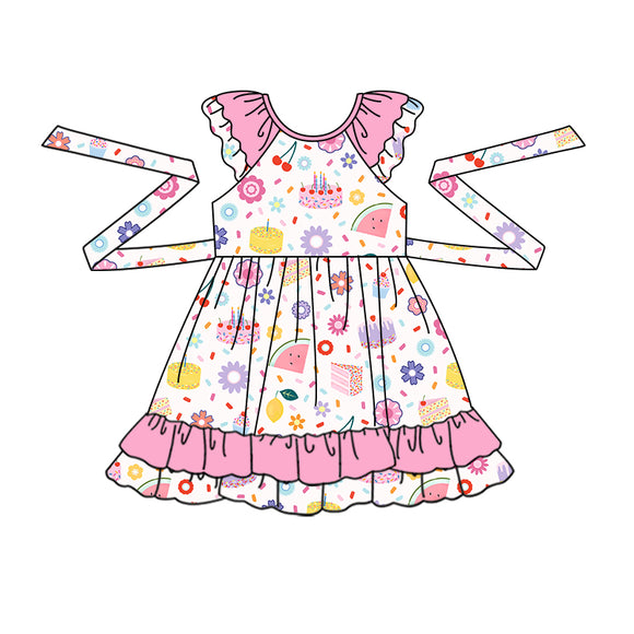 GSD0771--pre order flower short sleeve girls dress