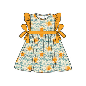 Flutter sleeves sun kids girls summer dresses