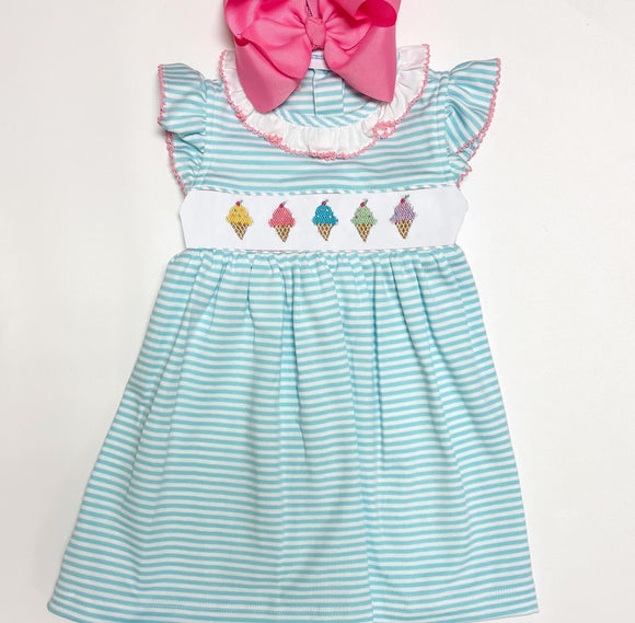 Deadline May 13 pre order Flutter sleeves stripes ice cream kids girls dresses