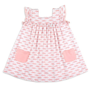 GSD1371 pre order short sleeve pink bow girls dress