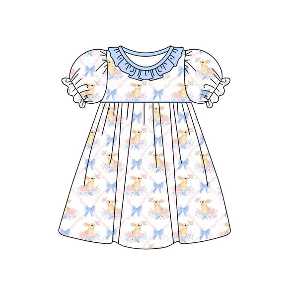 GSD1451 pre order short sleeve rabbit floral bow dress