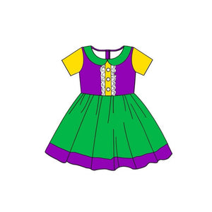 GSD1454 pre order long sleeve Mardi Gras dress