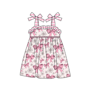 GSD1461 pre order floral bow pink baby girls dress