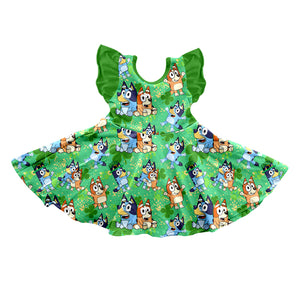 GSD1464 pre order St. Patrick cartoon dog dress