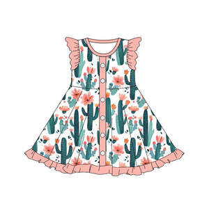 GSD1471 pre order cactus pink girls dress