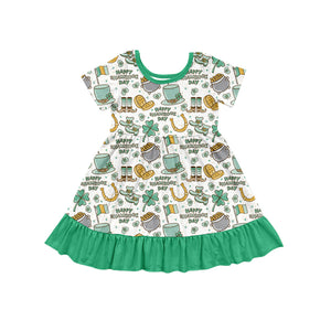 GSD1477 pre order Happy shamrock day girls dress