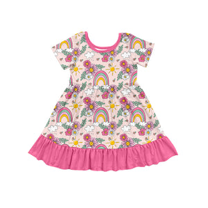 GSD1478 pre order spring floral pink girls dress