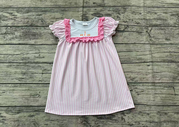 GSD1532 pre-order toddler clothes embroidery rabbit baby girl Easter summer dress