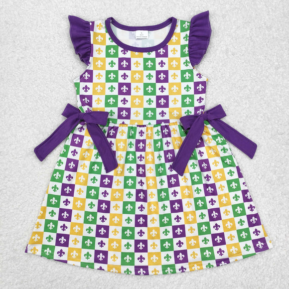 GSD1655--Sleeveless Mardi Gras girls summer dress