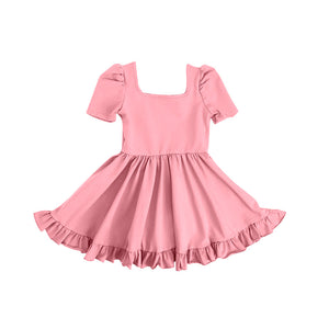 Pre-order GSD1675 baby Girls pink short sleeve Dress（Deadline Dec.27）