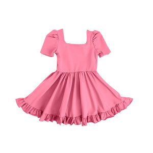 Pre-order GSD1677 baby Girls pea-sand short sleeve Dress（Deadline Dec.27）