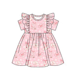 Pre-order GSD1736 baby Girls pink short sleeve Dress ( Deadline Jan.8)