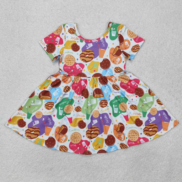 GSD1809 baby Girls colorful donut cookie  Dress