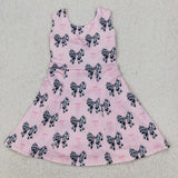 GSD1853 baby Girls pink black bow Dress