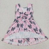 GSD1853 baby Girls pink black bow Dress