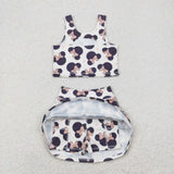 GSD1934 baby girls sleeveless black mouse dress outfits