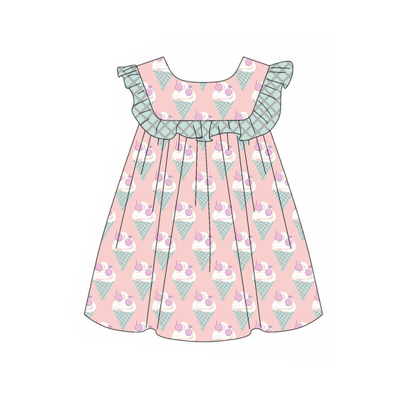 Pre-order GSD1949 girls floral sleeve Ice cream Dress ( Deadline Feb.11）